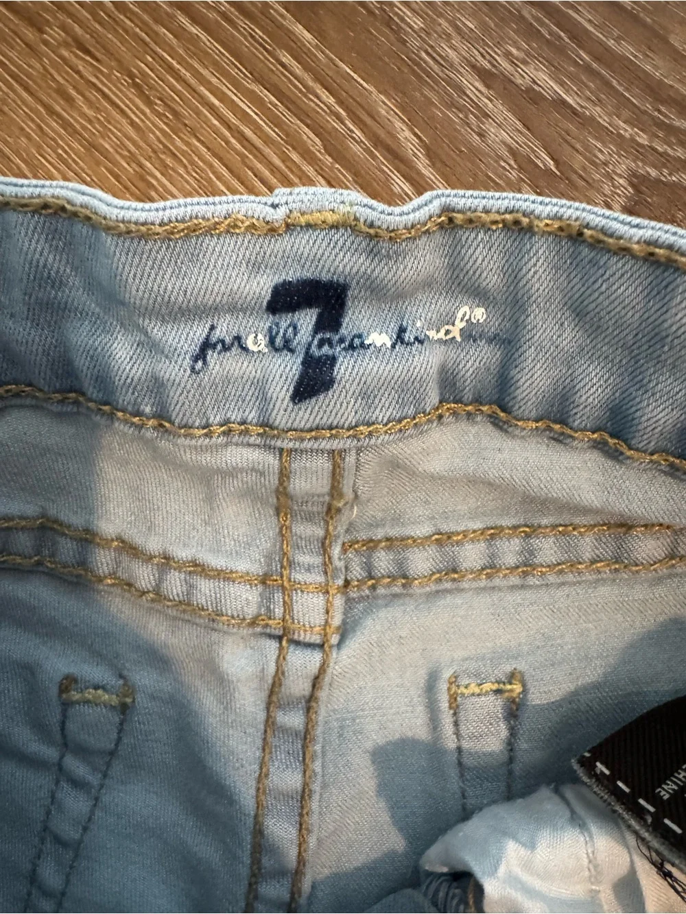 Light Wash Distressed Denim Shorts
